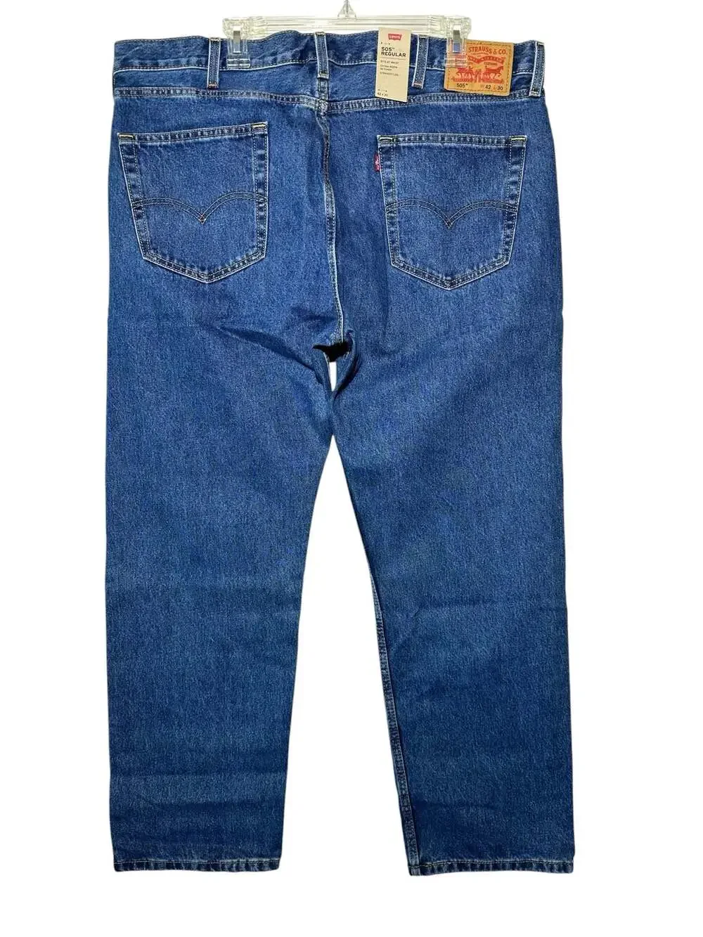 Levi's 505 Regular Straight Fit Men's Jeans, Size 42x30, Blue Denim NWT